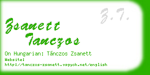 zsanett tanczos business card